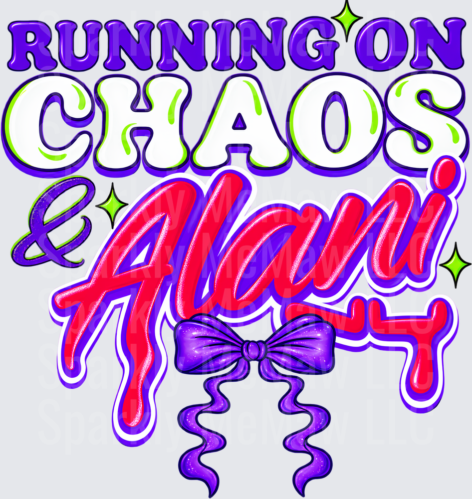 Running On Chaos & Alani UV DTF Decal