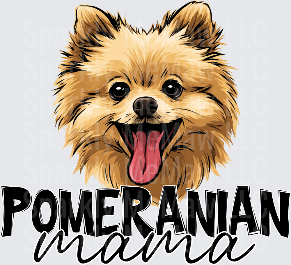 Pomeranian Mama Happy Dog Face Design UV DTF Decal