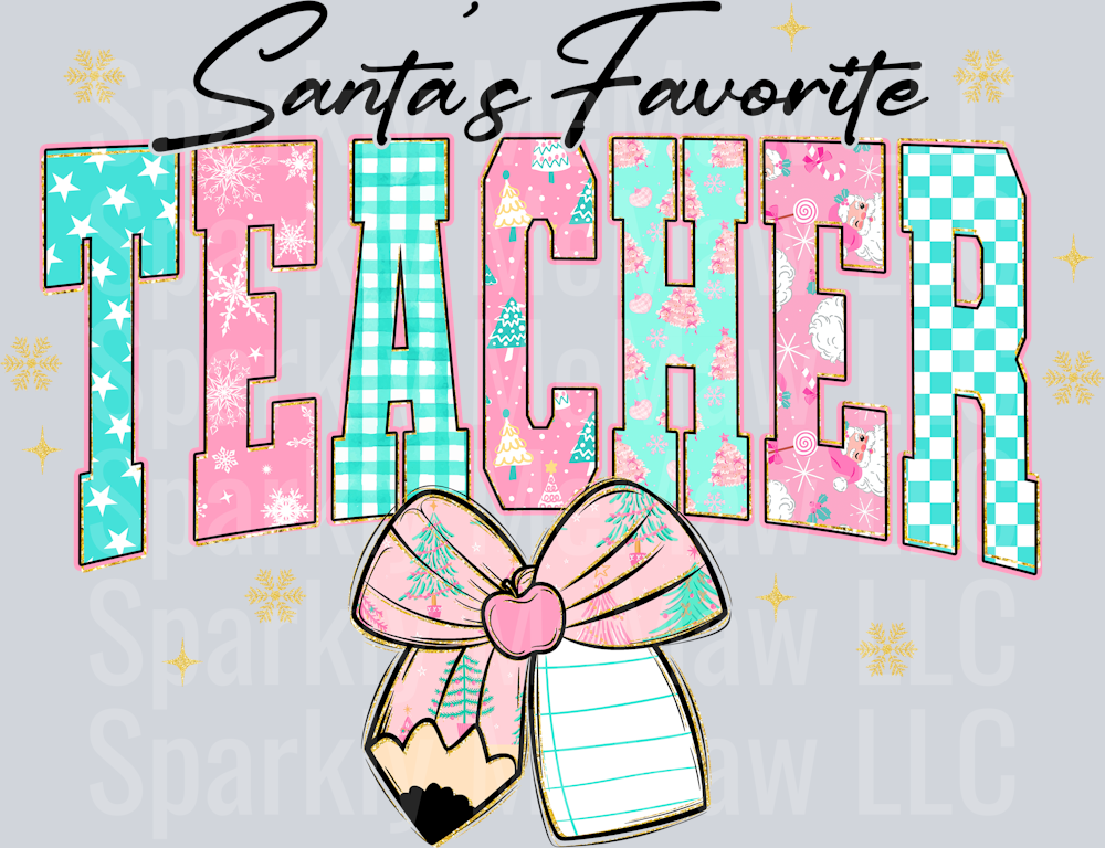 santas favorite teacher 1 UV DTF Decal