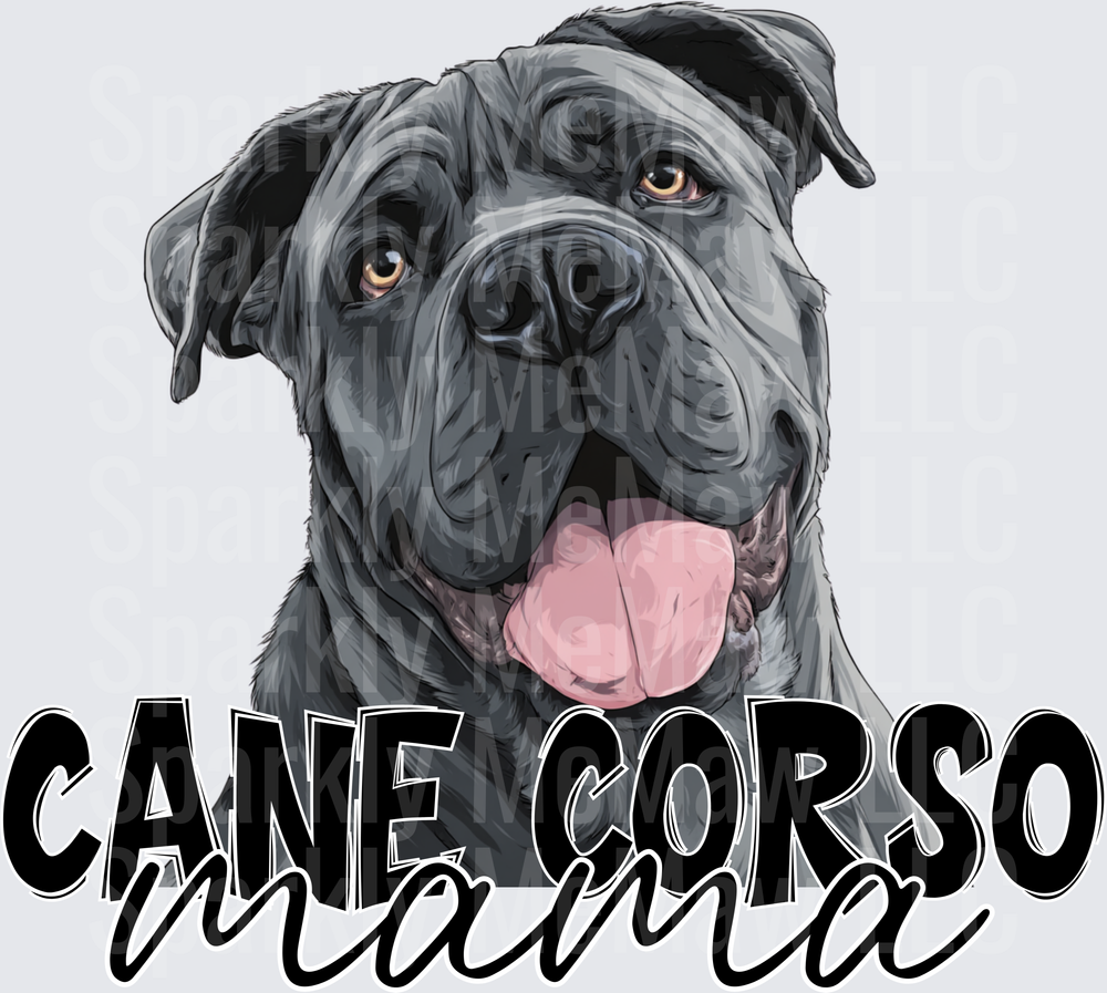 Cane Corso Mama Gray Dog Portrait UV DTF Decal
