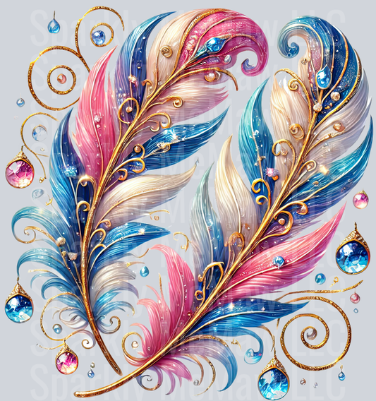 22 Fancy Feathers UV DTF Clip Art Decal