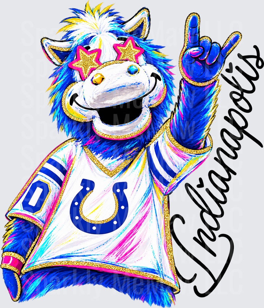 Indianapolis Colts Blue Mascot UV DTF Decal