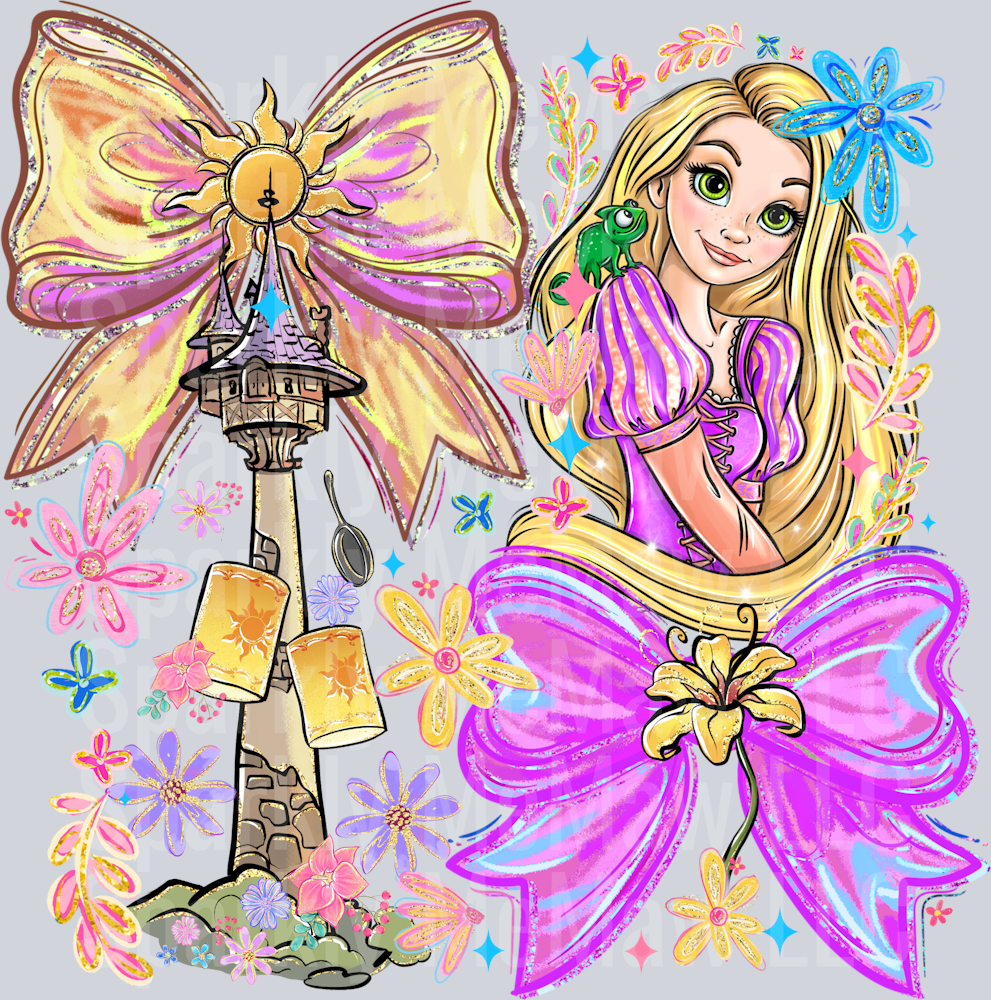 Rapunzel Bows UV DTF Decal