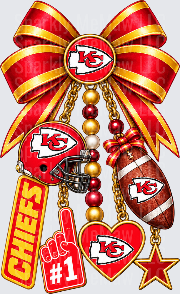 Kansas City Chiefs Bow Charm This is a UV DTF Decal