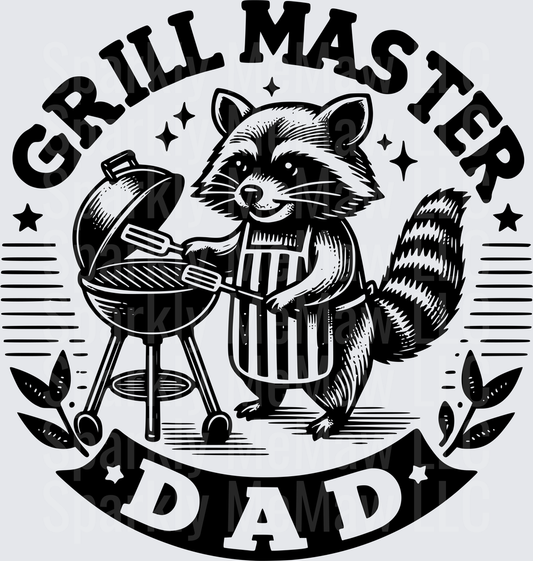 Grill Master Dad Raccoon BBQ Chef with Apron and Spatula UV DTF Decal