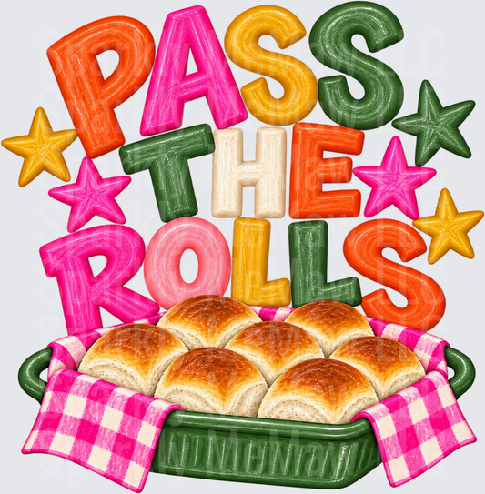 Pass The Rolls Thanksgiving UV DTF Decal