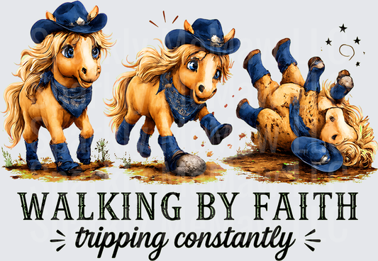 Clumsy Cowboy Pony Faith DTF Transfer