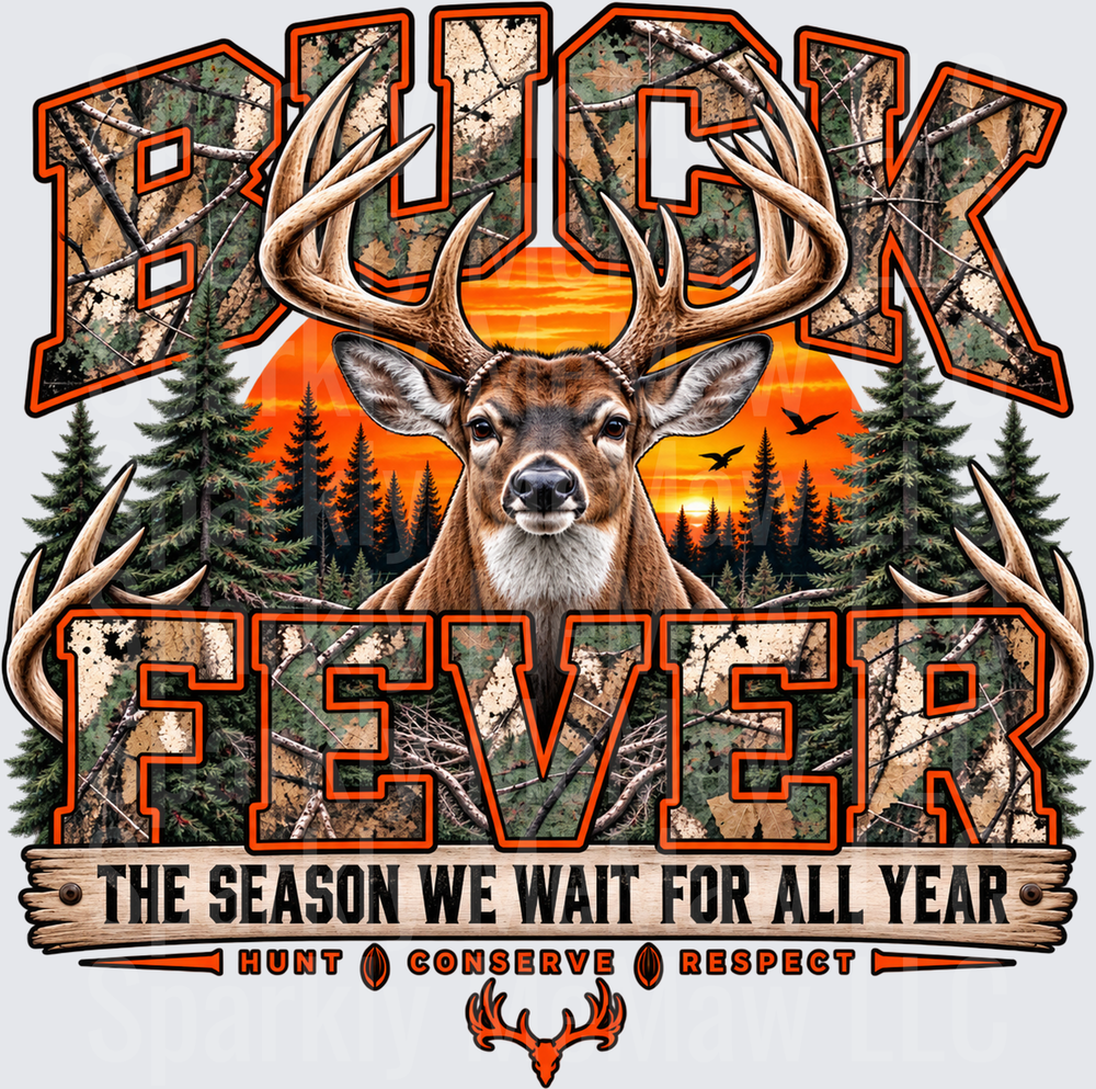 Buck Fever Hunting Season UV DTF Decal