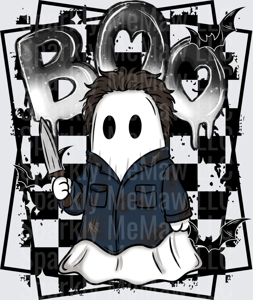 Cute Ghost Michael Myers BOO UV DTF Decal