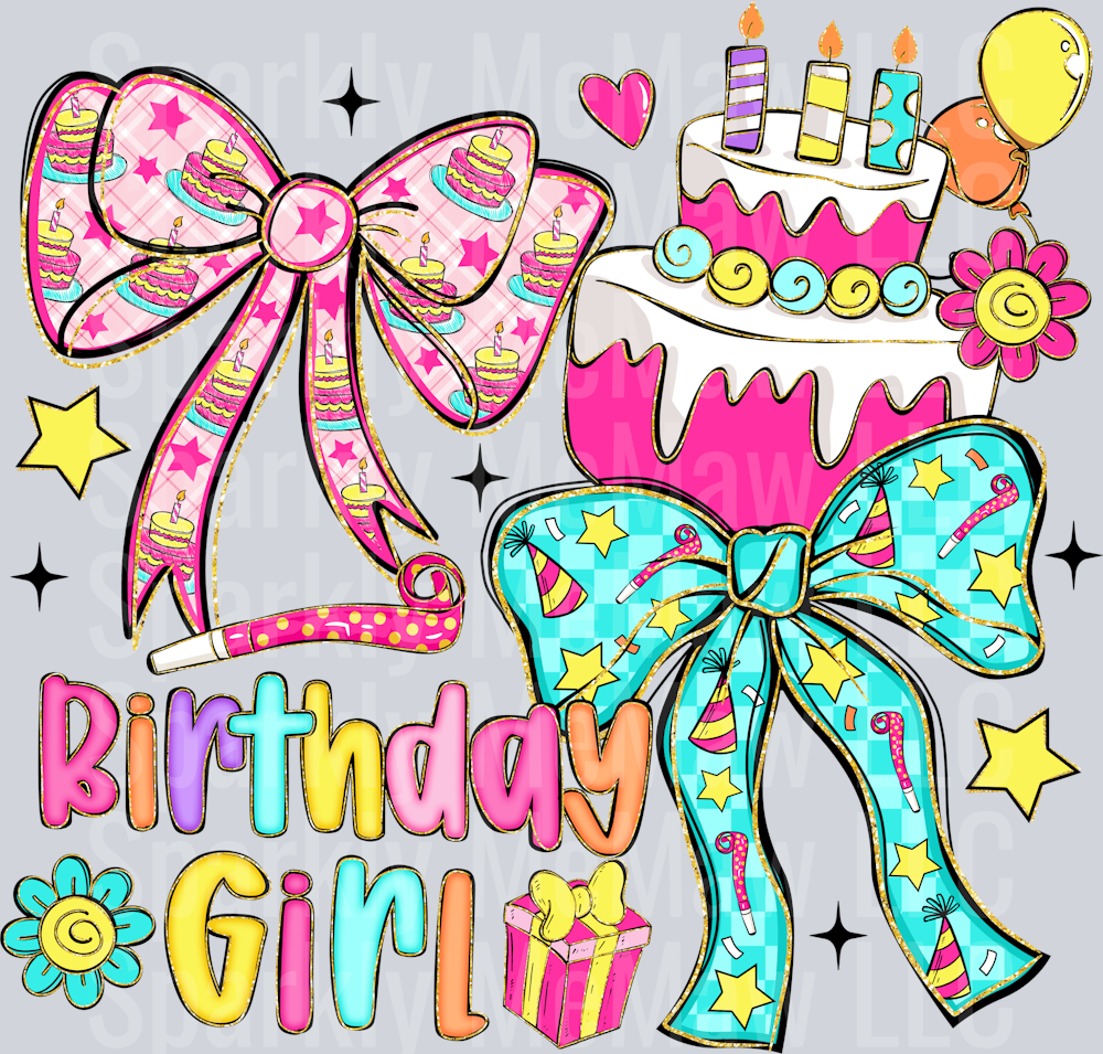 Birthday Girl Coquette uv dtf decal