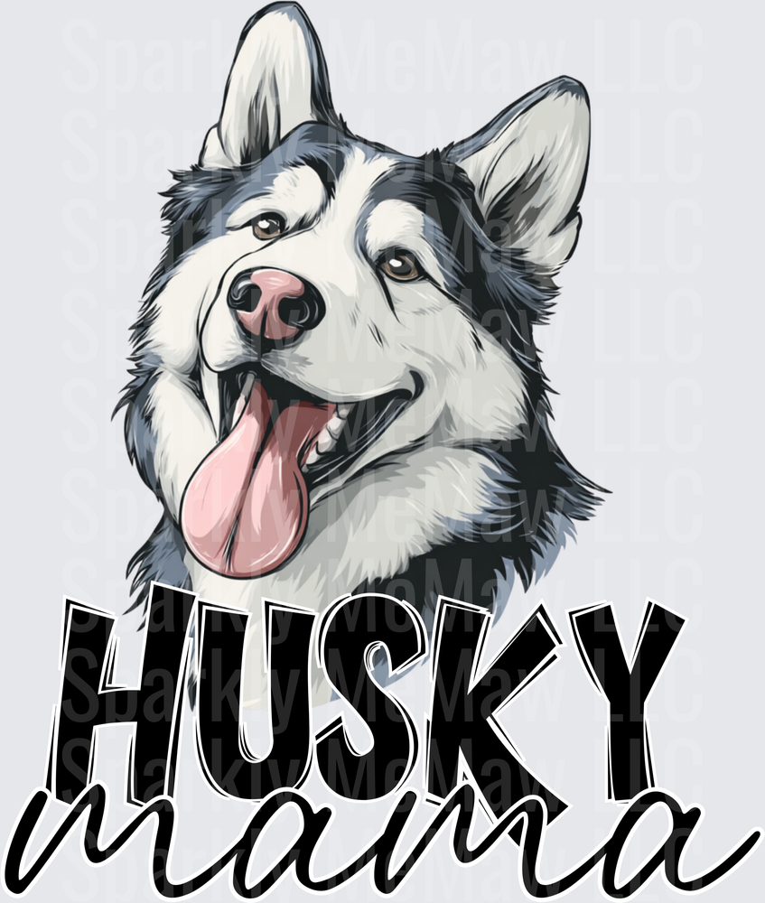 Husky Mama Dog Mom with Happy Siberian Husky Face UV DTF Decal