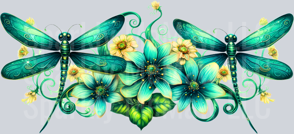 Emerald Dragonfly 16 oz UV DTF Wrap