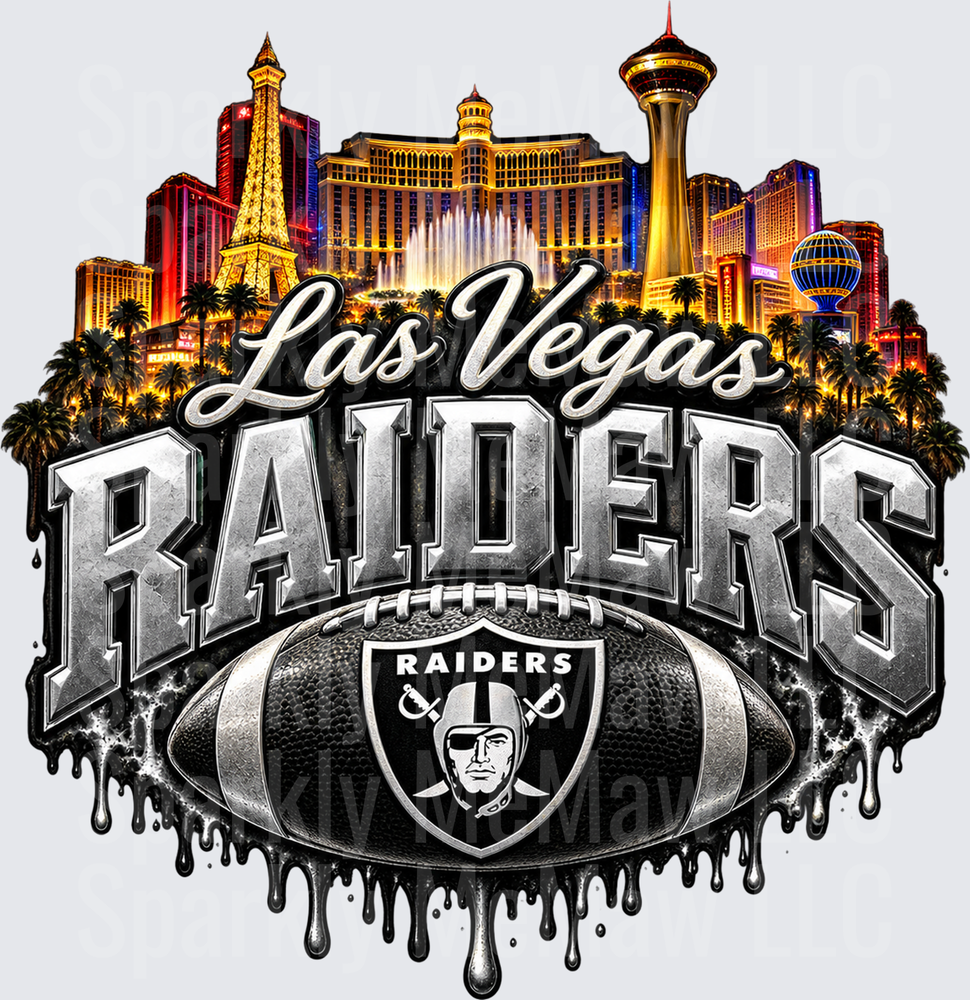 Las Vegas Raiders Strip Skyline UV DTF Decal