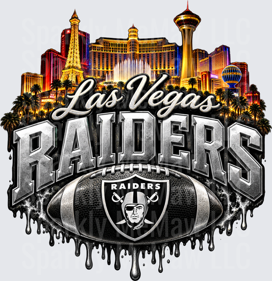 Las Vegas Raiders Strip Skyline UV DTF Decal