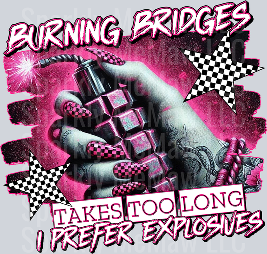 burning bridges UV DTF Decal