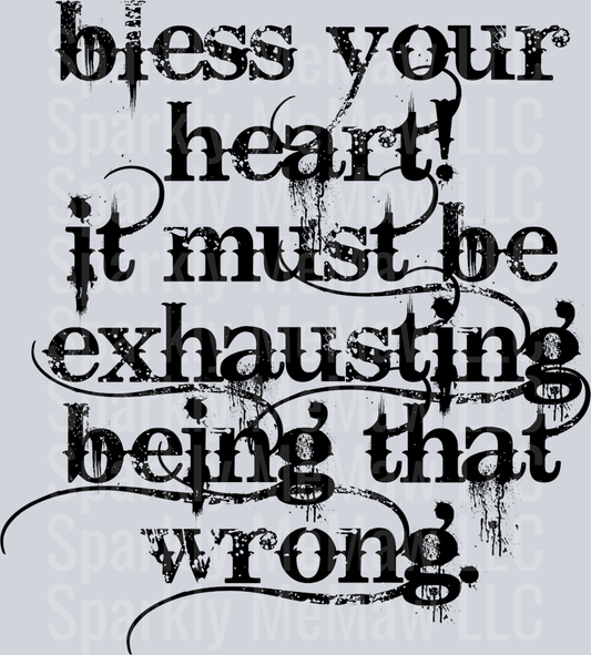 bless your heart White UV DTF Decal