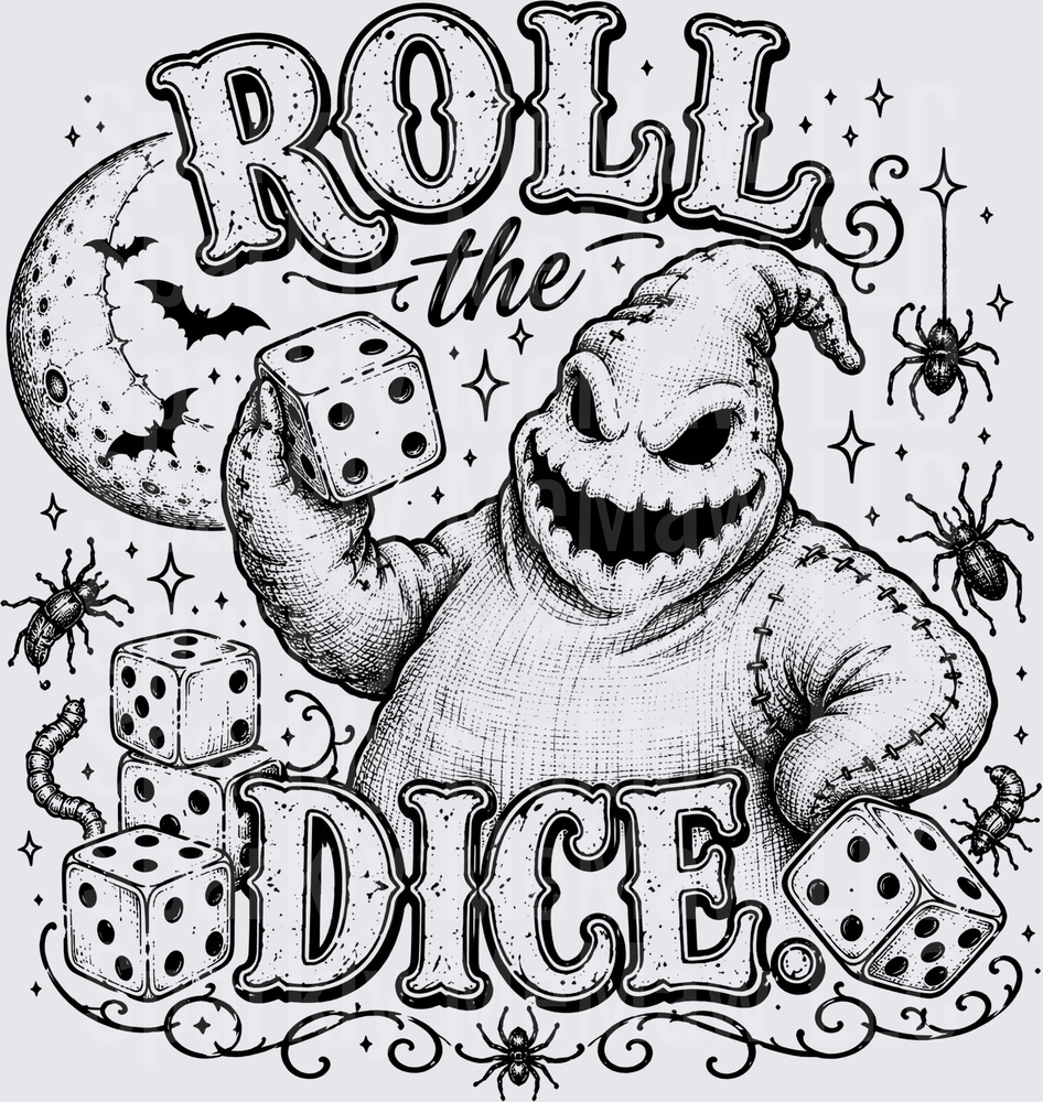 Oogie Boogie Roll The Dice UV DTF Decal