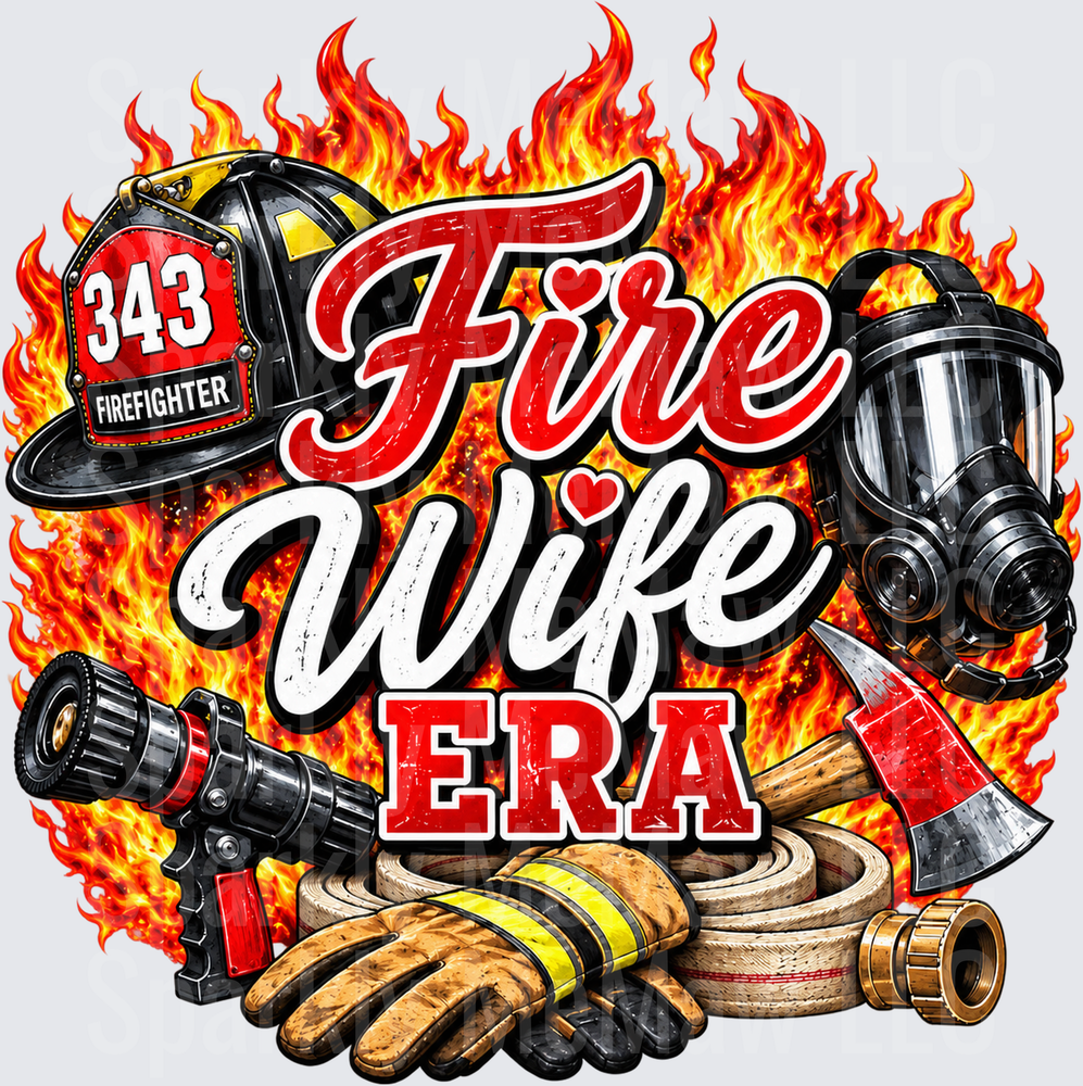 Fire Wife Era Firefighter UV DTF DECAL (HARD SMOOTH SURFACE)