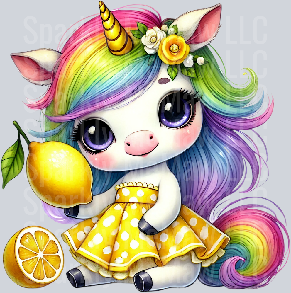 kawaii unicorn 10 Clip Art UV DTF Decal