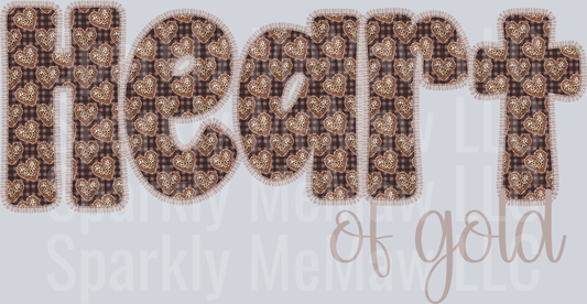 Heart of gold UV DTF Decal