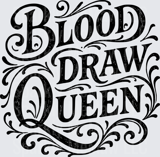 Blood Draw Queen Ornate Victorian Typography UV DTF Decal