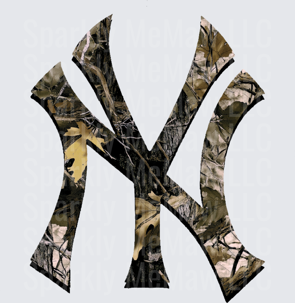 New York Yankees Camo Logo UV DTF Decal