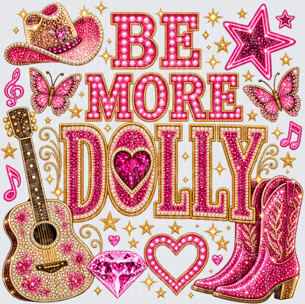 Be More Dolly Rhinestone UV DTF Decal