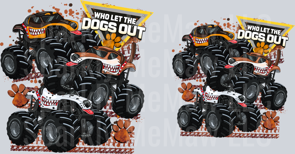 Who let the Dogs out Decal Set 5 and 4 inch