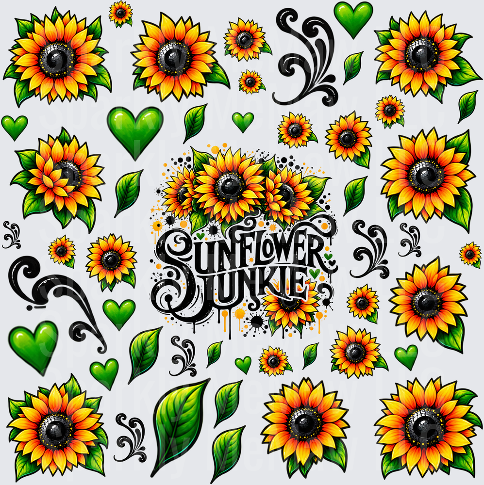 Sunflower Junkie 10x10 UV DTF Cut and Stick Sheet