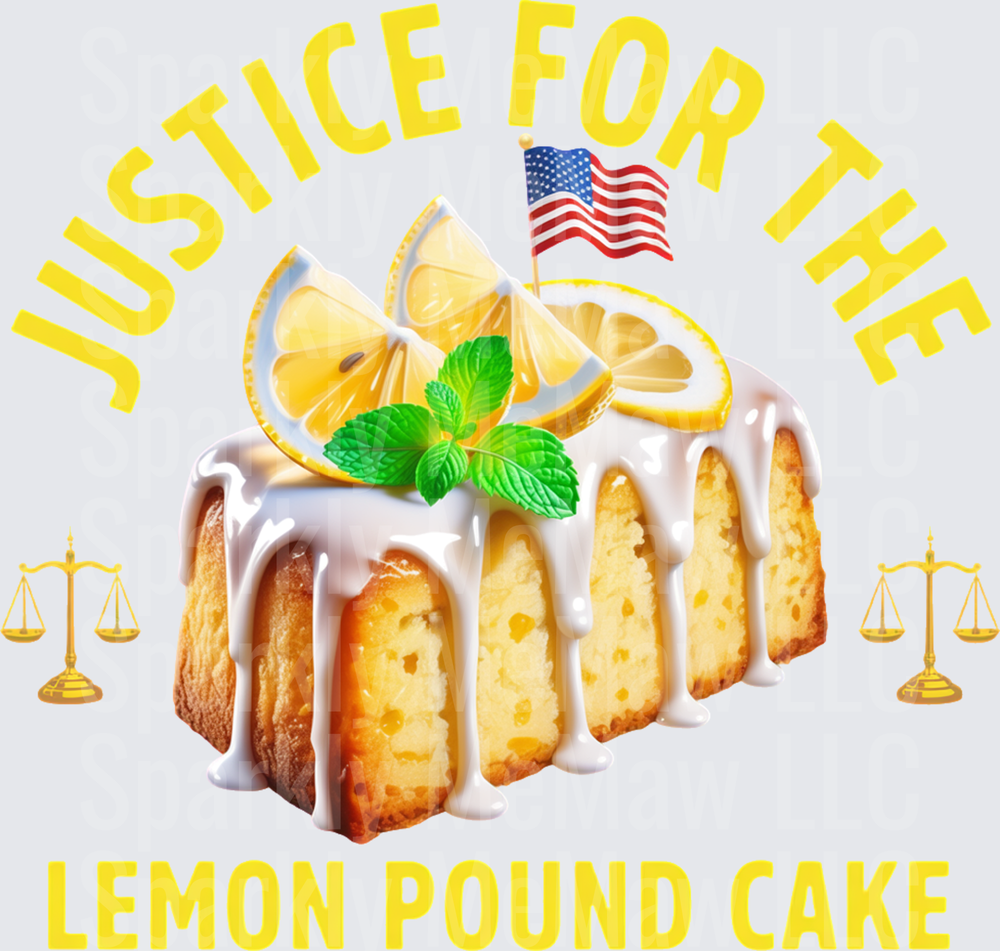 Justice For The Lemon Pound Cake American Flag Scales Design UV DTF Decal