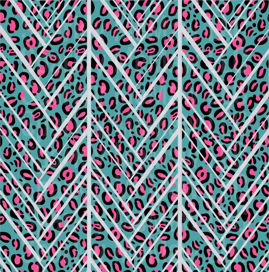 Blue and Pink 10x10 Twisted Leopard UV DTF Sheet