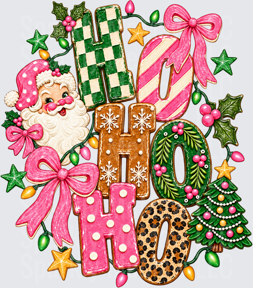 Ho Ho Ho Santa Cookie UV DTF Decal