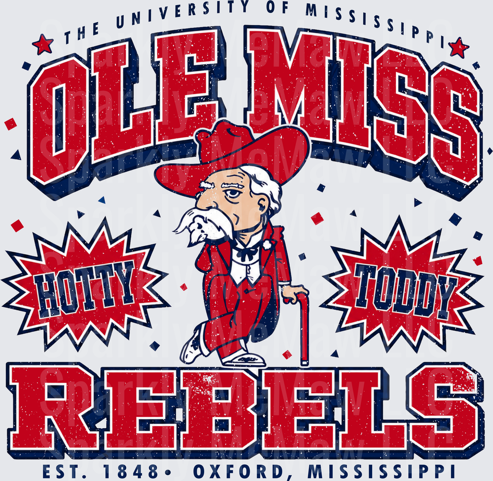Ole Miss Rebels Hotty Toddy UV DTF Decal