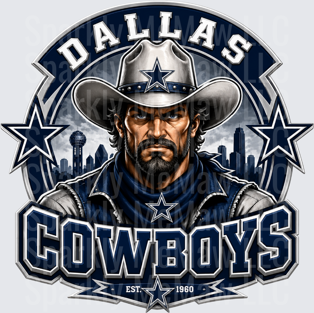 Dallas Cowboys Mascot Badge UV DTF Decal