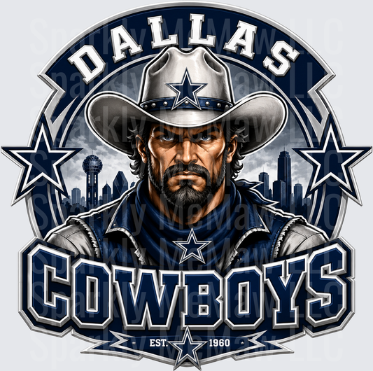 Dallas Cowboys Mascot Badge UV DTF Decal