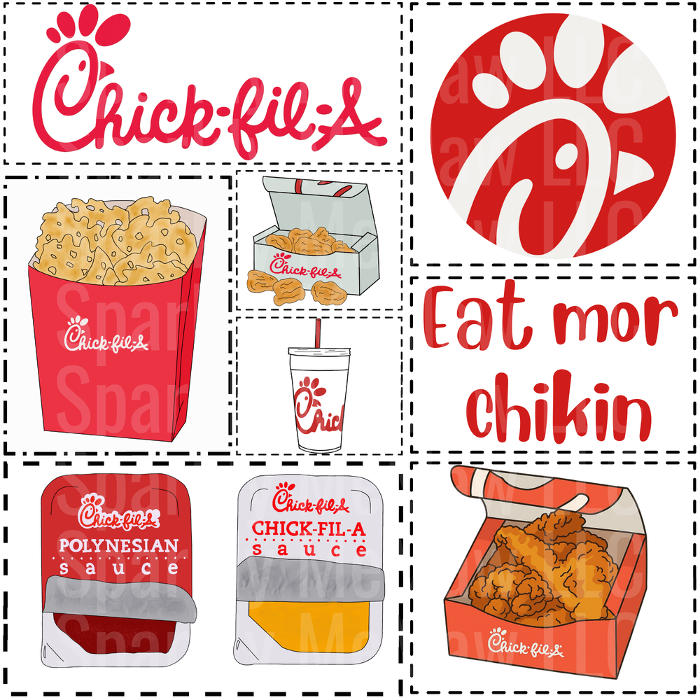 Foodie 10x10 Cut and Stick Patchwork UV DTF Set