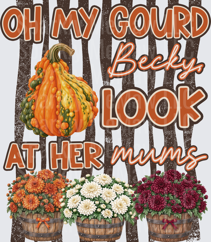 Oh My Gourd Becky Mums UV DTF Decal