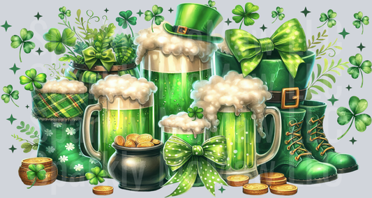 St. Patricks' day 2 16 oz glass can