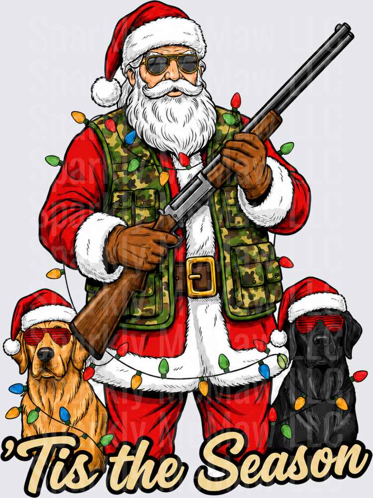 Tis The Season Hunting Santa UV Decal Decal