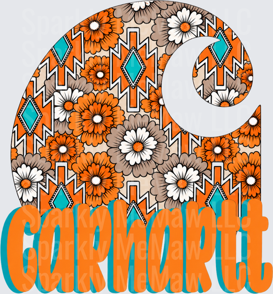 c Floral Aztec Logo UV DTF Decal