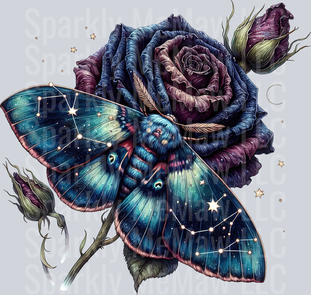 8 Nocturne Moth ClipArt Decal