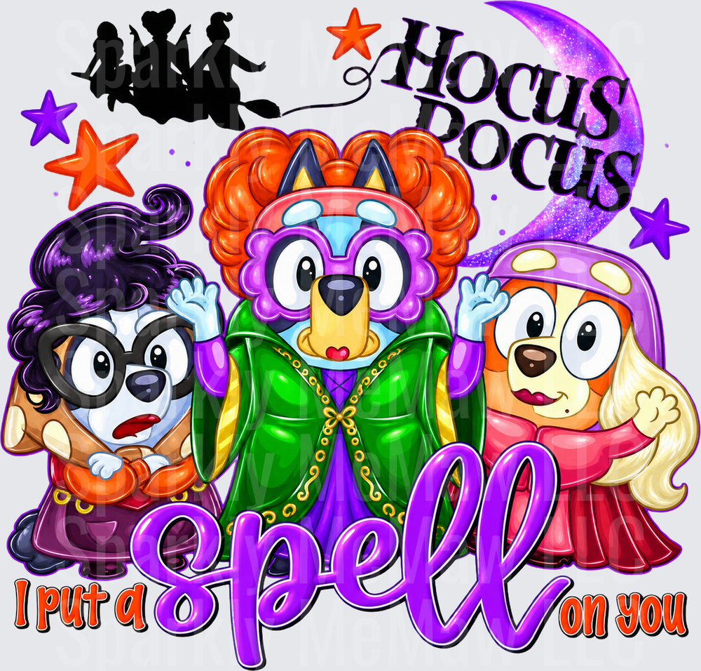Bluey Hocus Pocus Witch Sisters UV DTF Decal