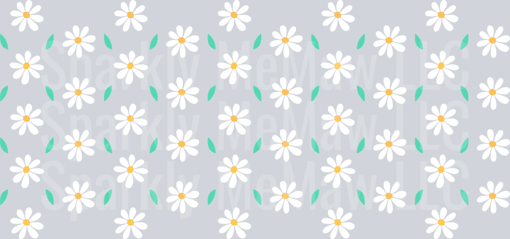 daisy pattern 16 oz UV DTF Wrap