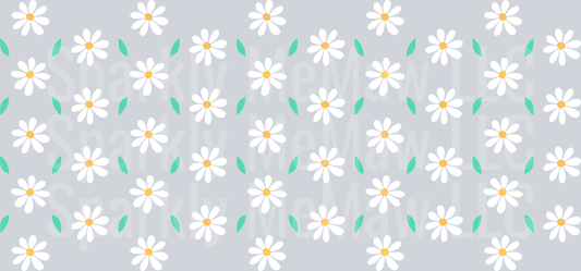 daisy pattern 16 oz UV DTF Wrap