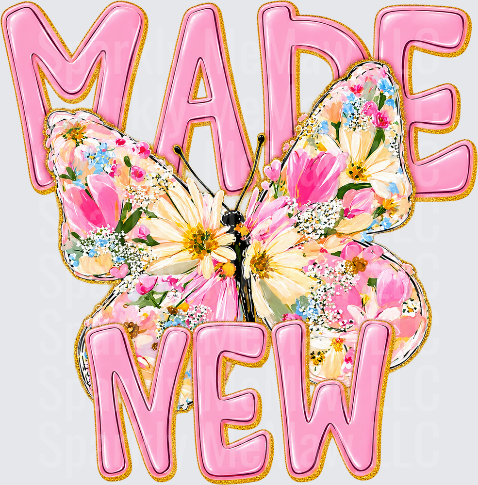 Made New Floral Butterfly UV DTF Decal