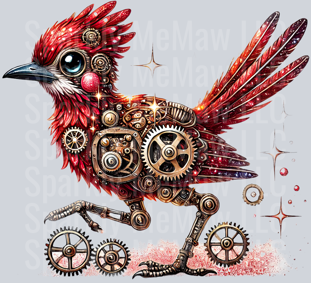 Red Road Runner SteamPunk UV DTF Decal 12
