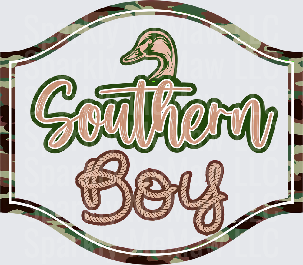 Southern Boy Camo Duck UV DTF Decal