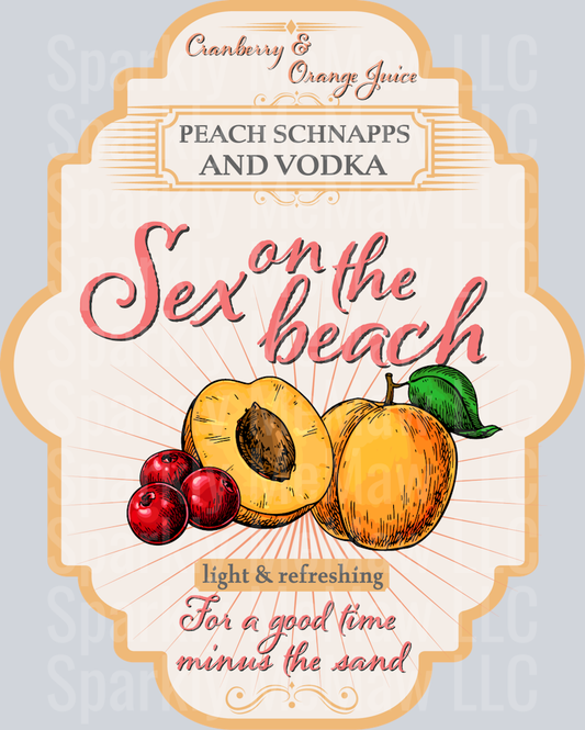 Sex on the beach label-02 UV DTF Decal