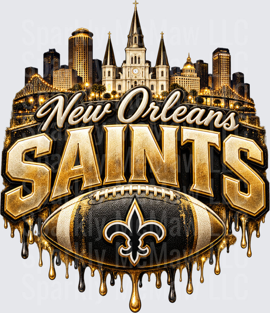 New Orleans Saints City Skyline UV DTF Decal