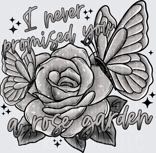 I Never Promised You A Rose Garden Butterfly Glitter UV DTF Decal